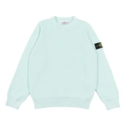 Ribstrikket sweater med logo patch