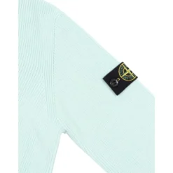 Ribstrikket sweater med logo patch