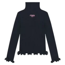 Ribstrikket T-shirt med Flæsekanter