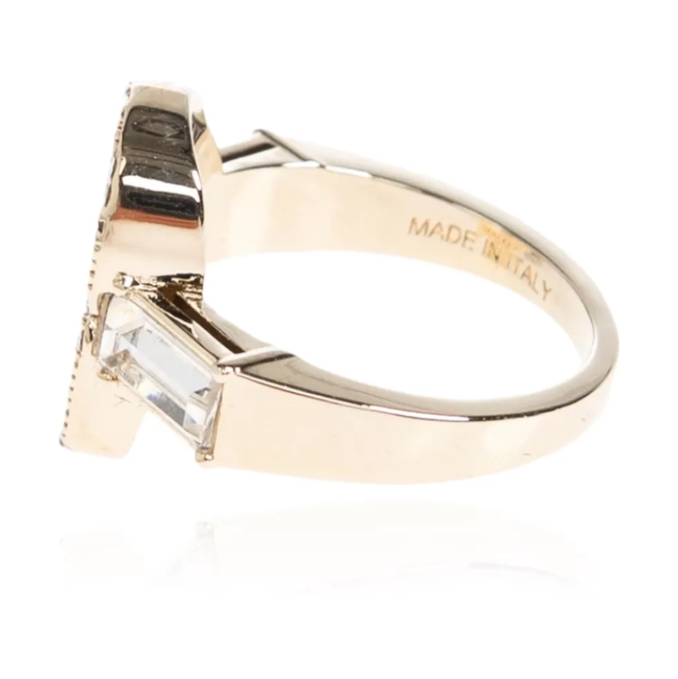 Ring Med Skinnende Krystaller