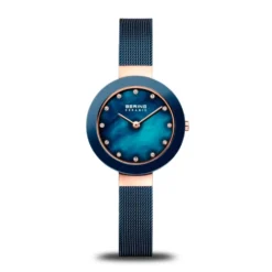 Rosaguld Blå Swarovski Ur