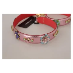 Rosa Læder Studded Skulderrem