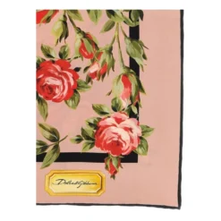 Rose bouquet-print silk twill scarf 90x90