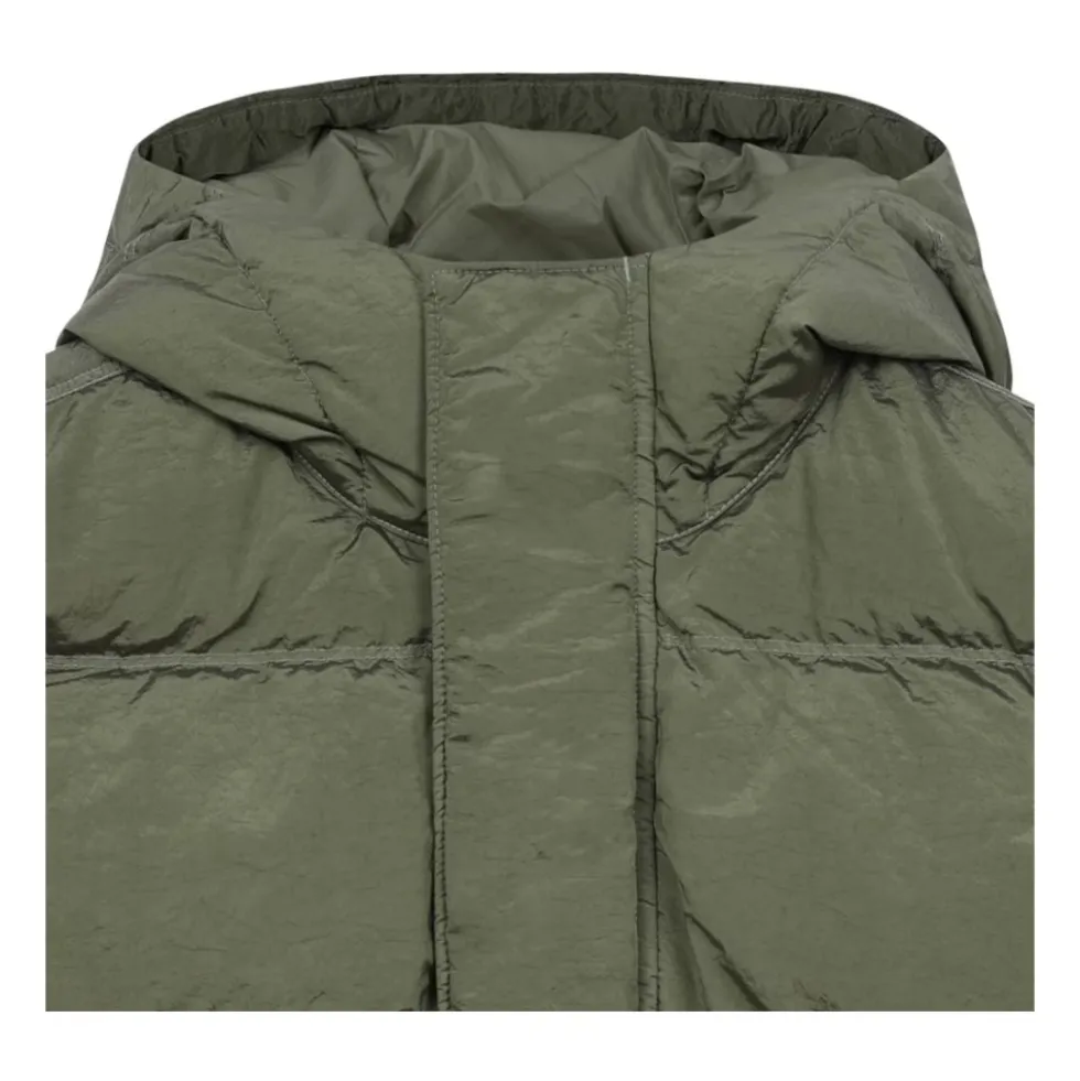Sage Puffer Jacket med hætte