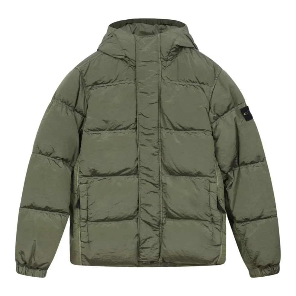 Sage Puffer Jacket med hætte