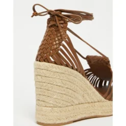 Sandaler med flettet læder og platform