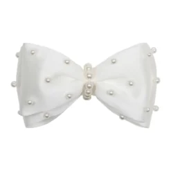 Satin Pearl Bow Hårklemme