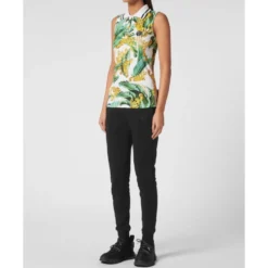 Scratch-print Ærmeløs Polo Shirt