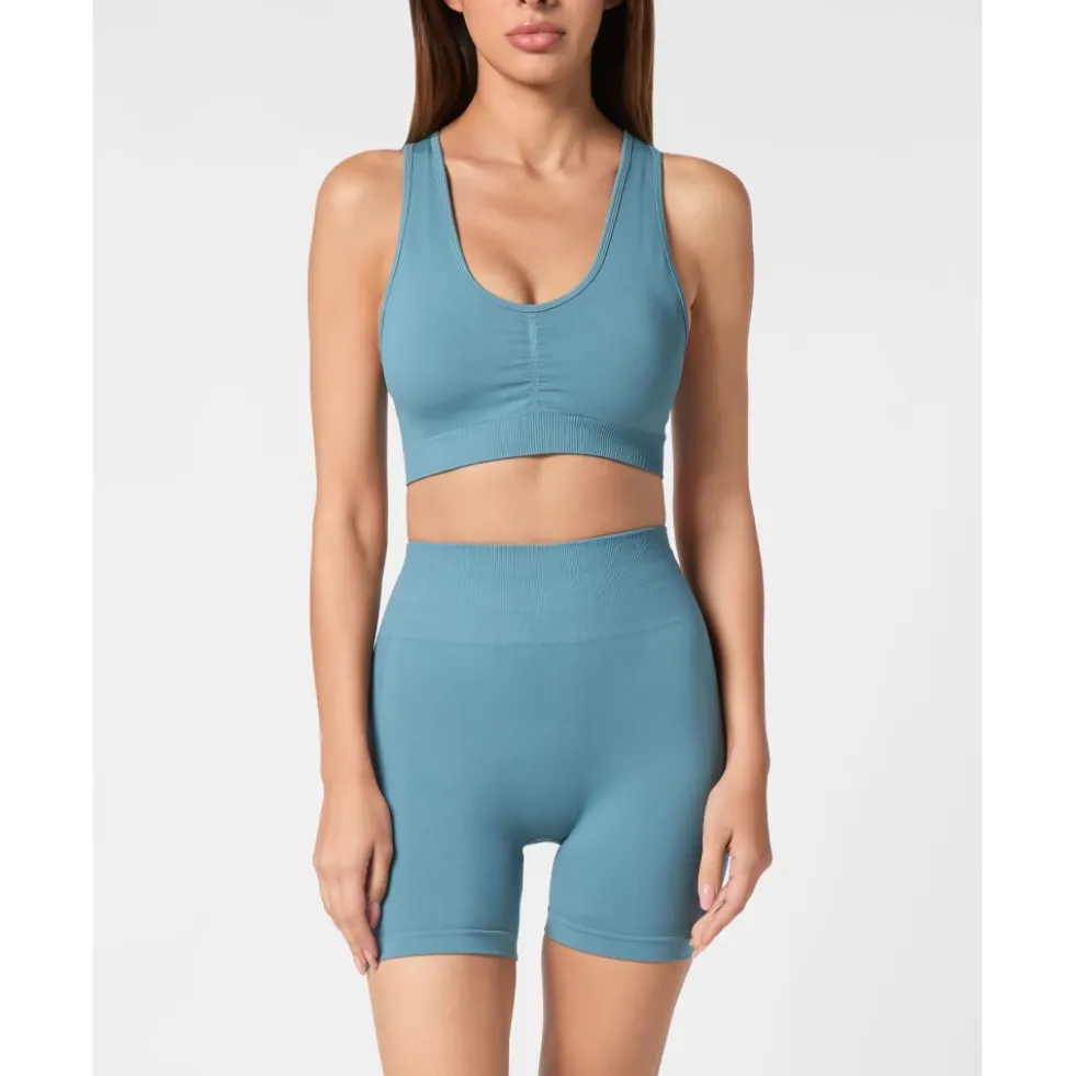 Seamless Wide Straps Sport Bra Logo