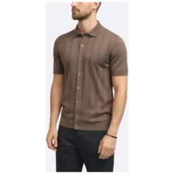 Short-Sleeve Rib Knit Shirt