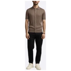 Short-Sleeve Rib Knit Shirt