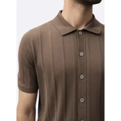 Short-Sleeve Rib Knit Shirt