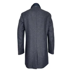 Slim Fit Aftagelig Lynlås Frakke Blå
