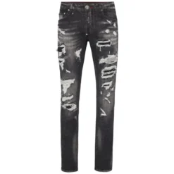 Slim Fit Brugt Effekt Jeans