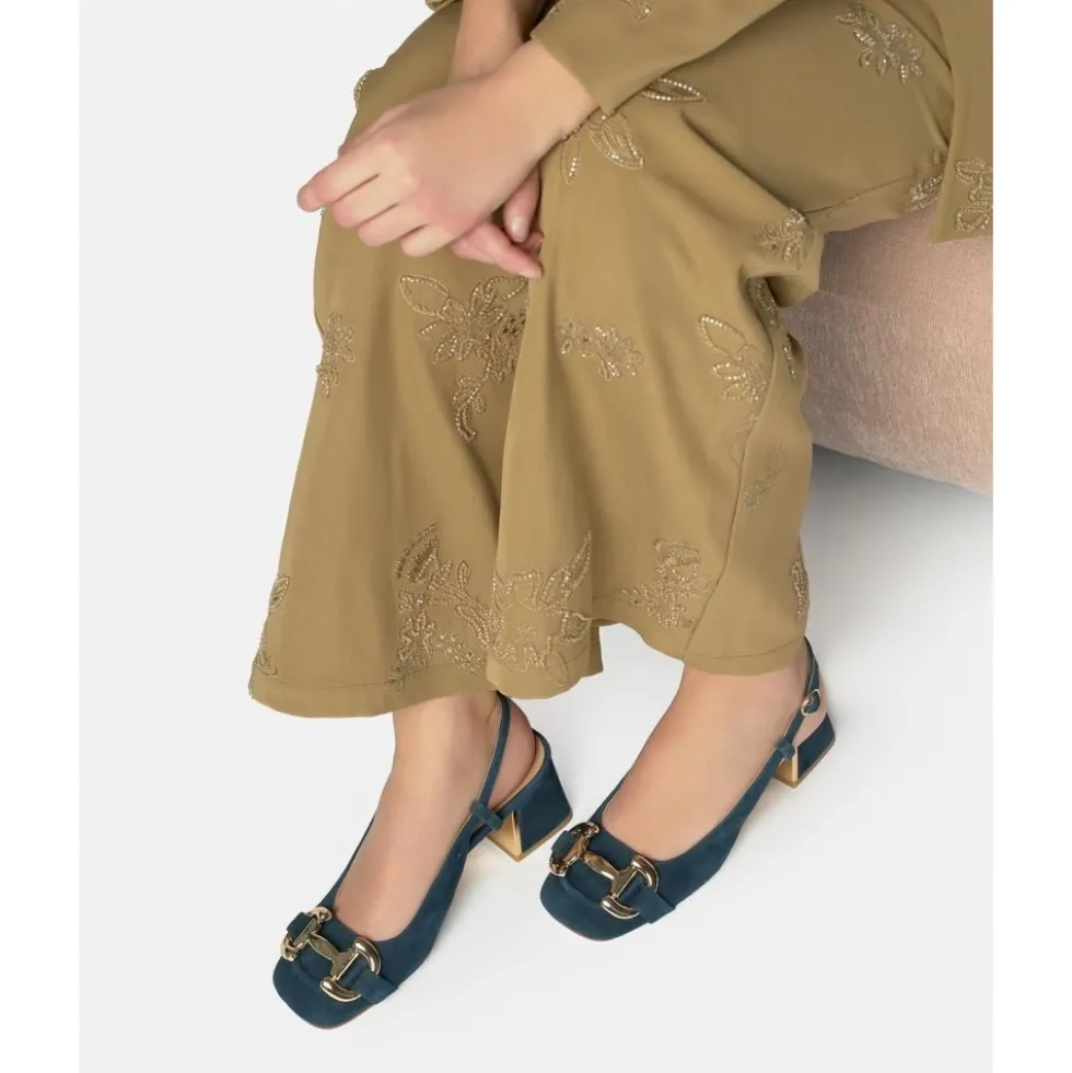 Slingback sko med spænde