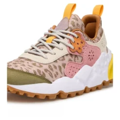 Sneakers i ruskind og teknisk stof