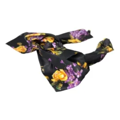 Sort Blomstret Silke Hovedbånd Diadem