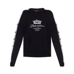 Sort bomuldssweatshirt med logo