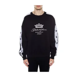 Sort bomuldssweatshirt med logo