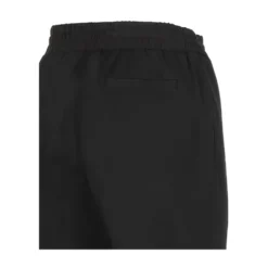 Sorte gabardinebukser med elastisk linning