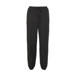 Sorte gabardinebukser med elastisk linning