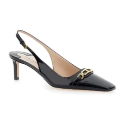 Sorte laklæder slingback hæle