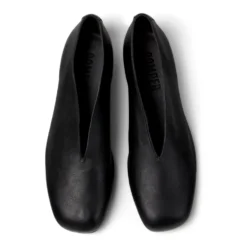 Sorte Læder Ballerina Sko