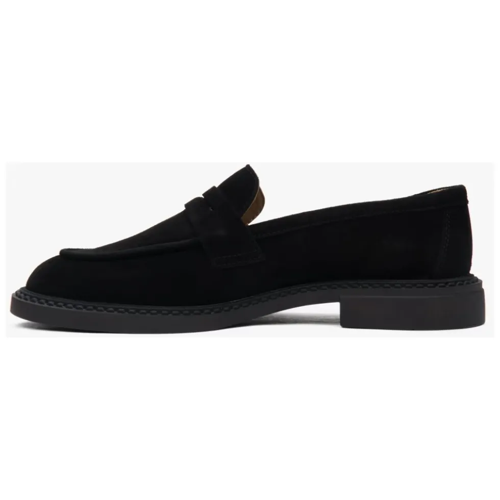 Sorte Penny Loafers til kvinder lavet af italiensk ægte velour
