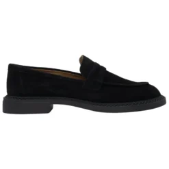 Sorte Penny Loafers til kvinder lavet af italiensk ægte velour