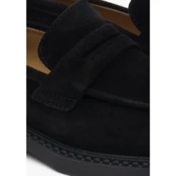 Sorte Penny Loafers til kvinder lavet af italiensk ægte velour