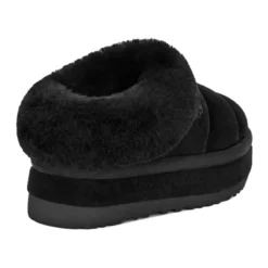 Sorte Sandaler i Ruskind med Fårekant