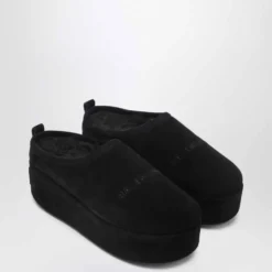 Sorte Slide Sandaler Alaska Stil