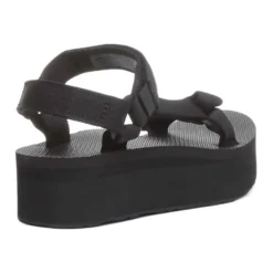 Sort Flatform Sandal med Rem