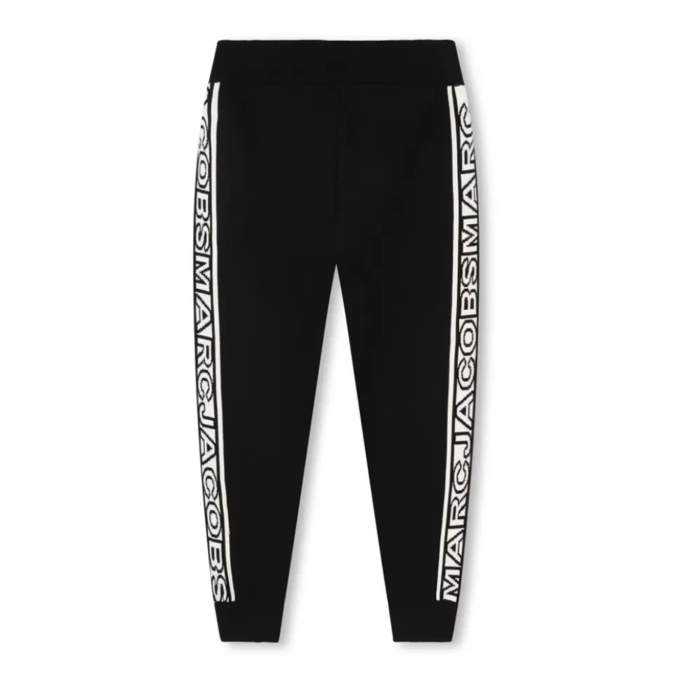 Sort Jacquard Logo Elastiske Bukser