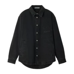 Sort Knappet Skjorte Logo Broderi