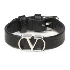 Sort Læderarmbånd Bijoux