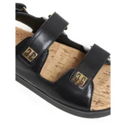 Sort lædersandal