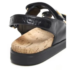 Sort lædersandal