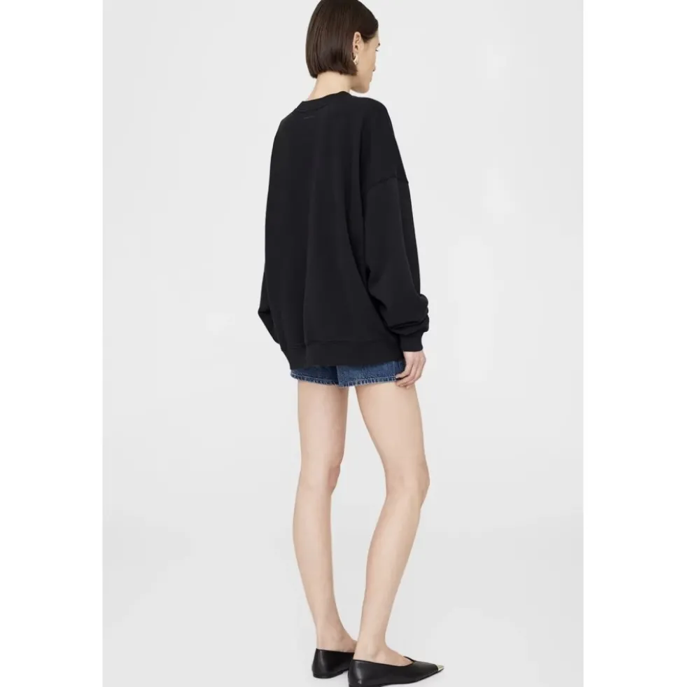 Sort Letterman Sweatshirt Jakke