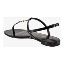 Sort Monogram Læder Sandaler