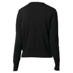 Sort Polstret Cardigan med Logo Patch