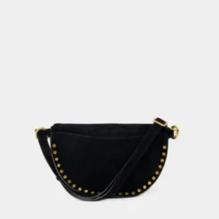 Sort Ruskind Crossbody Taske Flap Lukning