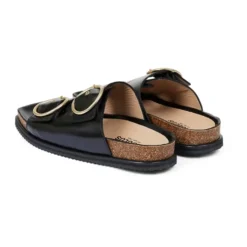 Sort Slip-On Sandal med Blød og Fleksibel Gummisål