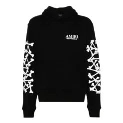 Sort sweater med hætte og logo