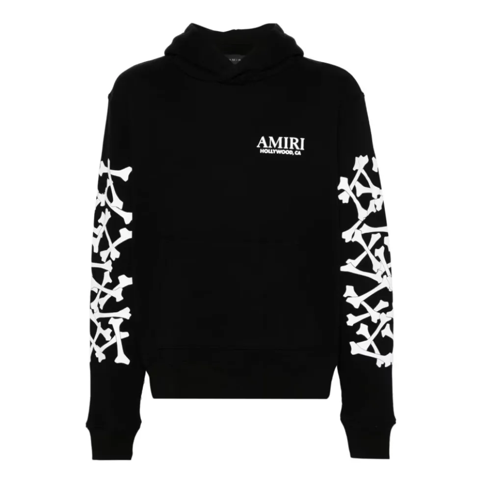 Sort sweater med hætte og logo
