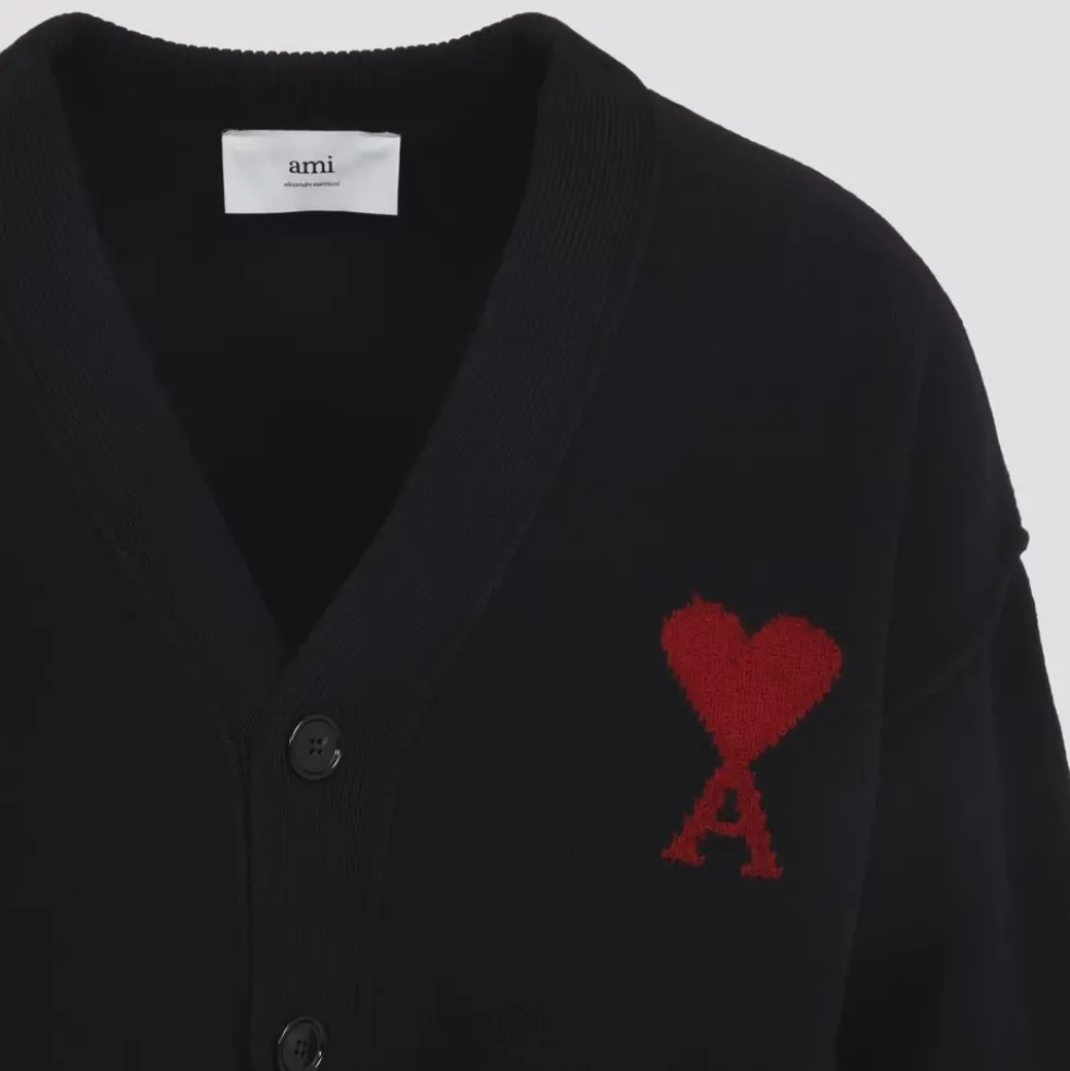 Sort Uld V-Hals Cardigan AW25