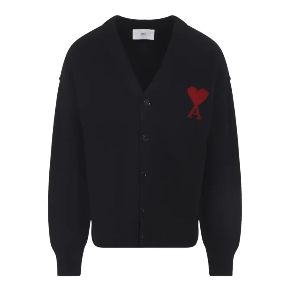 Sort Uld V-Hals Cardigan AW25