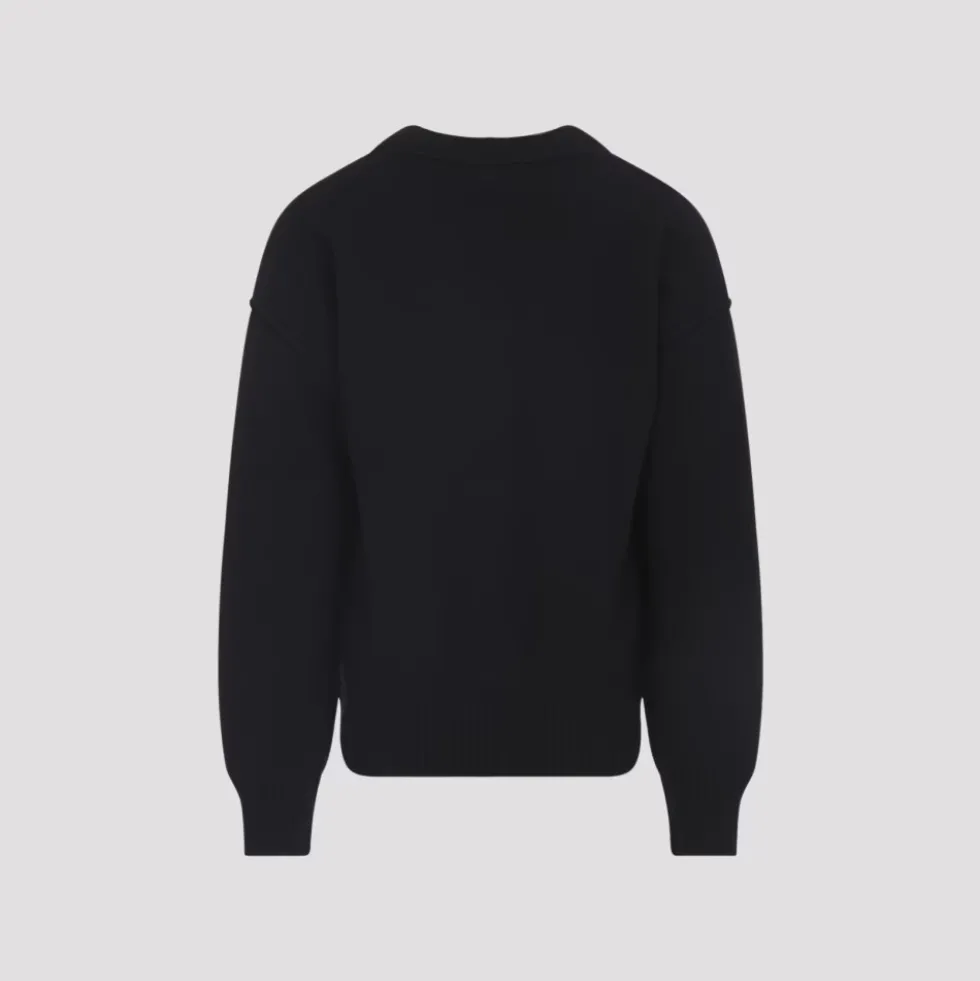 Sort Uld V-Hals Cardigan AW25