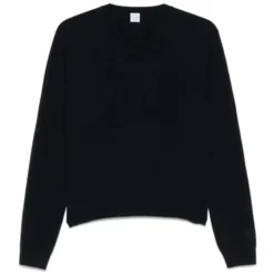 Sort V-hals Sweater Klassisk Stil
