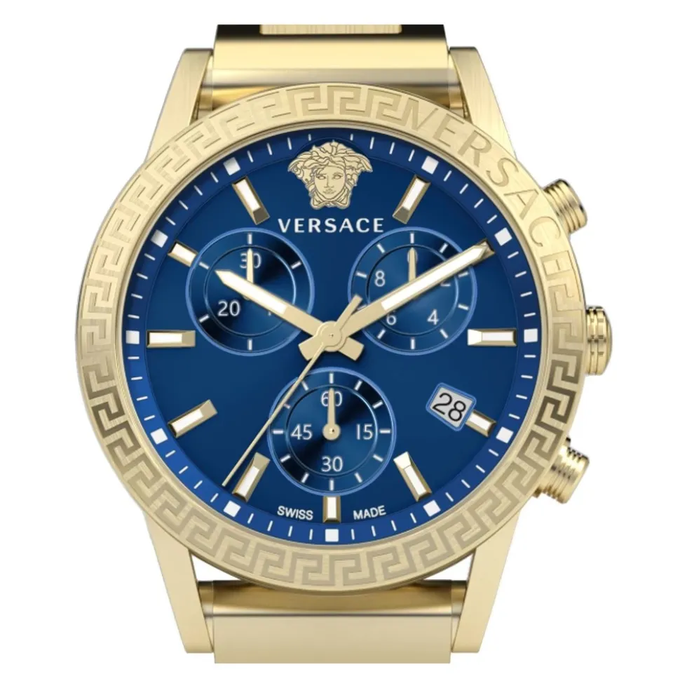 SPORT TECH Chronograph Guld Blå Ur